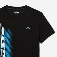 T-shirt Lacoste Sport Brand Contraste Preto