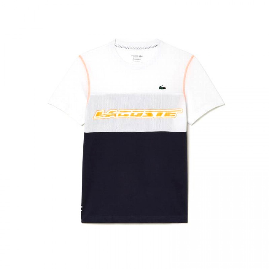 Lacoste Sport Medvedev T-shirt Bianco Blu Arancio