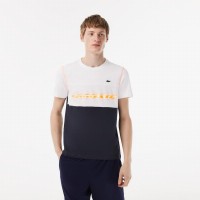 Lacoste Sport Medvedev T-shirt Bianco Blu Arancio