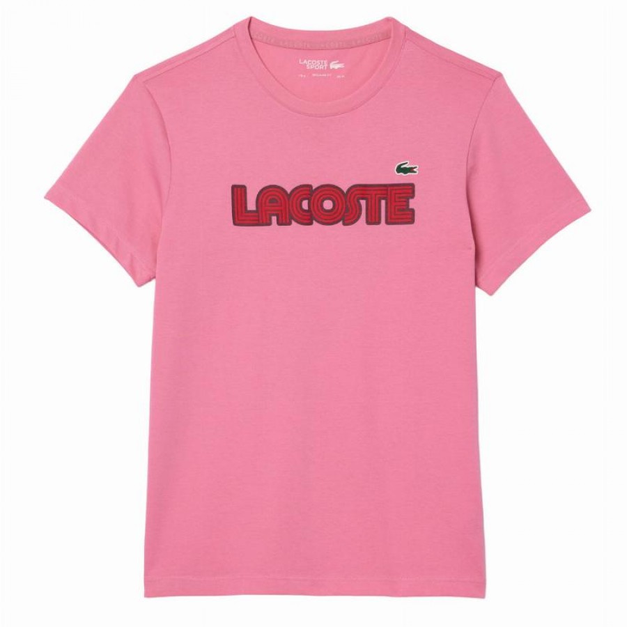 T-shirt Lacoste Sport en maille rose bordeaux  Offre - Pas cher