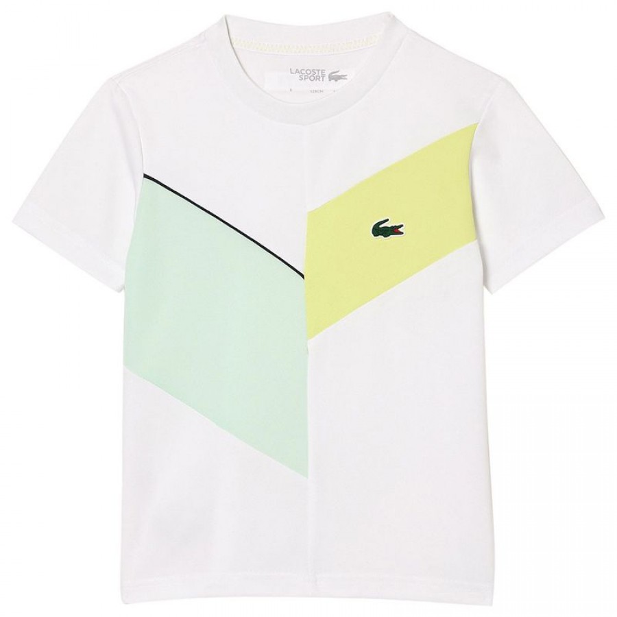 T-shirt Lacoste Sport Regular Fit Senza Cuciture Bianco Verde