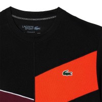 T-shirt Lacoste Sport Regular Fit Senza Cuciture Nero Arancione