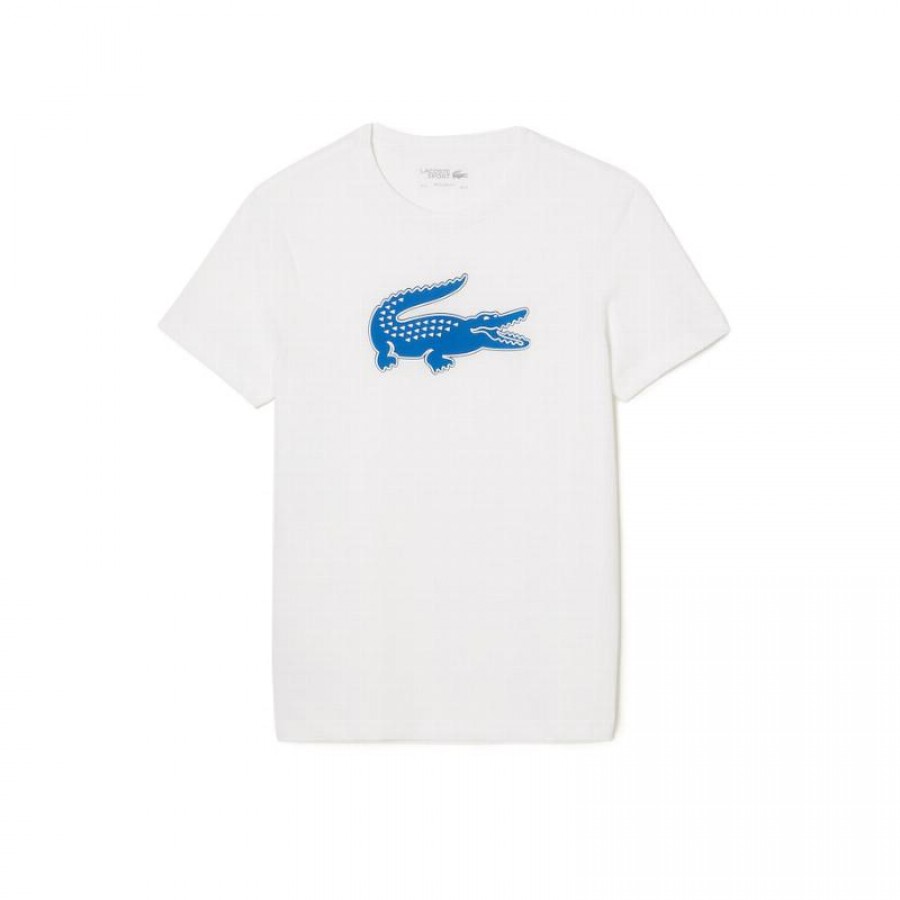 Lacoste Sport T-shirt Blanc Bleu Respirant