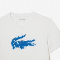Camiseta Lacoste Sport Transpirable Blanco Azul