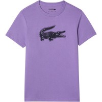 Camiseta Lacoste Sport Transpirable Morado Negro