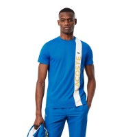 Camiseta Lacoste Sport Ultra Dry Azul Blanco  Oferta + Barato