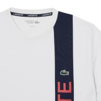Camiseta Lacoste Sport Ultra Dry Blanco Azul Marino  Oferta + Barato