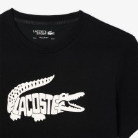 Camiseta Lacoste Ultra Dry Negro Blanco  Oferta + Barato