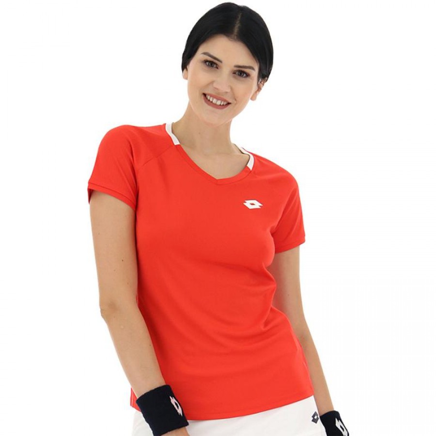 Camiseta Lotto Squadra II Naranja Mujer