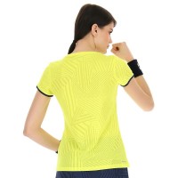 Camiseta Lotto Superrapida V Amarillo Fluor Azul Mujer