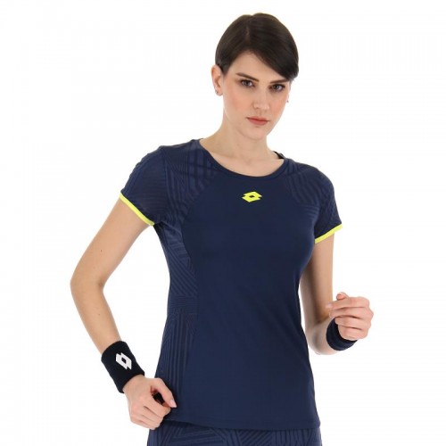 Camiseta Lotto Superfast V Denim Dark Yellow Acid Women Camiseta Lotto Superfast V Denim Dark Yellow Acid Women