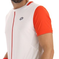 Camiseta Lotto Top IV Blanco Brillante Rojo Amapola