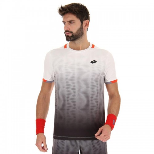 Camiseta Lotto Top IV Negro Blanco Brillante Camiseta Lotto Top IV Negro Blanco Brillante
