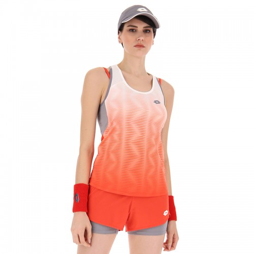 Camiseta Lotto Top IV Red Poppy White Bright Women Camiseta Lotto Top IV Red Poppy White Bright Women