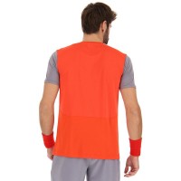 Camiseta Lotto Top IV Vermelho Poppy Cinza Prata