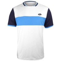 Lotto Top Ten II Blanc Bleu Marine Bleu Vif T-Shirt