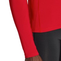 T-shirt manches longues adidas Techfit rouge  Offre - Pas cher