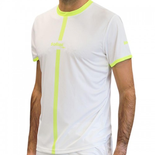 T-shirt junior Softee Tipex blanc jaune fluor T-shirt junior Softee Tipex blanc jaune fluor