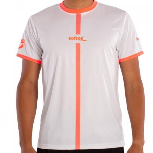 T-shirt junior Softee Tipex blanc corail fluor T-shirt junior Softee Tipex blanc corail fluor