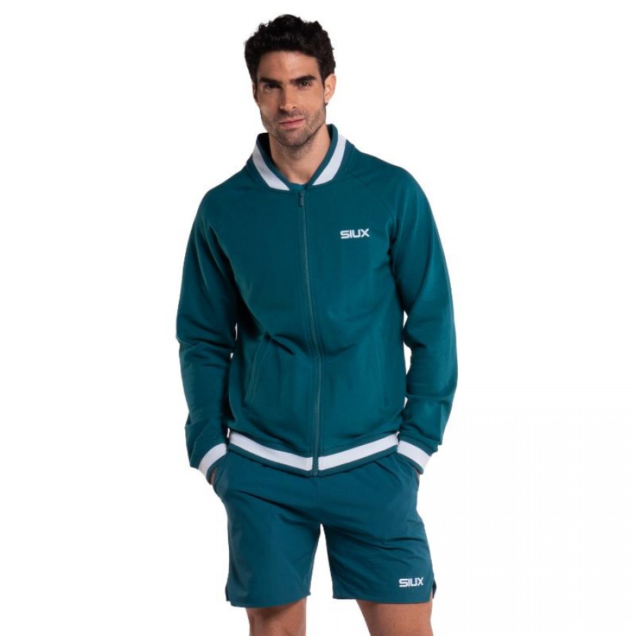 Jaqueta de seda verde Siux