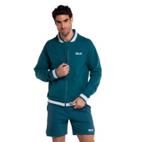 Jaqueta de seda verde Siux