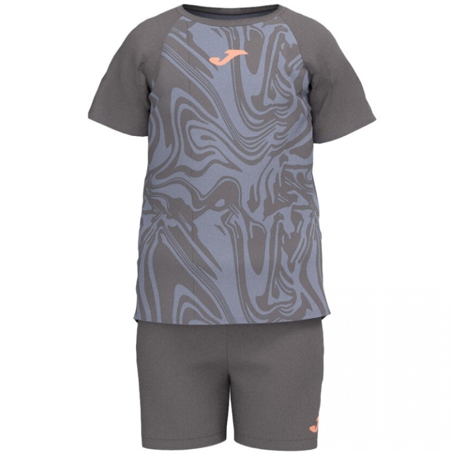 Conjunto Joma Camp Cinza Azul Júnior