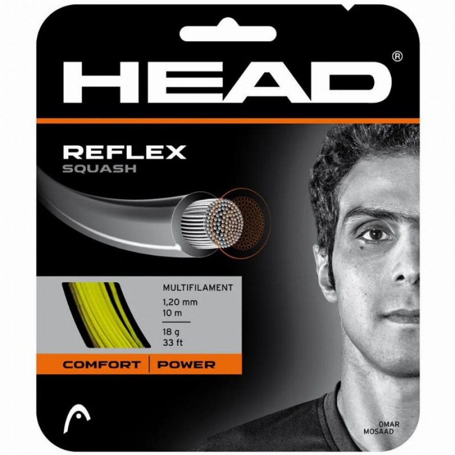 Squash 10m Head Reflex 1.20mm Yellow String  Offre - Pas cher
