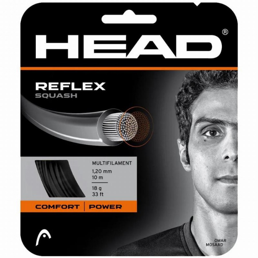 Squash 10m Head Reflex 1.20mm Corde Noire  Offre - Pas cher