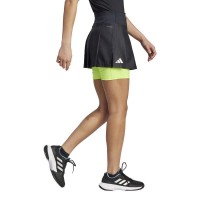 Adidas Pleated Aeroready Pro Black Lime Skirt