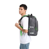 Lok Maxx Sac a dos Noir Gris Fonce Lime  Offre - Pas cher