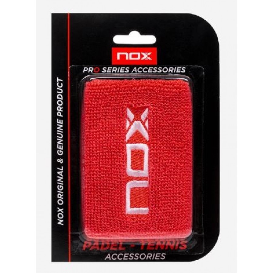 Nox Red White Logo Wristbands 2 Units - Barata Oferta Outlet