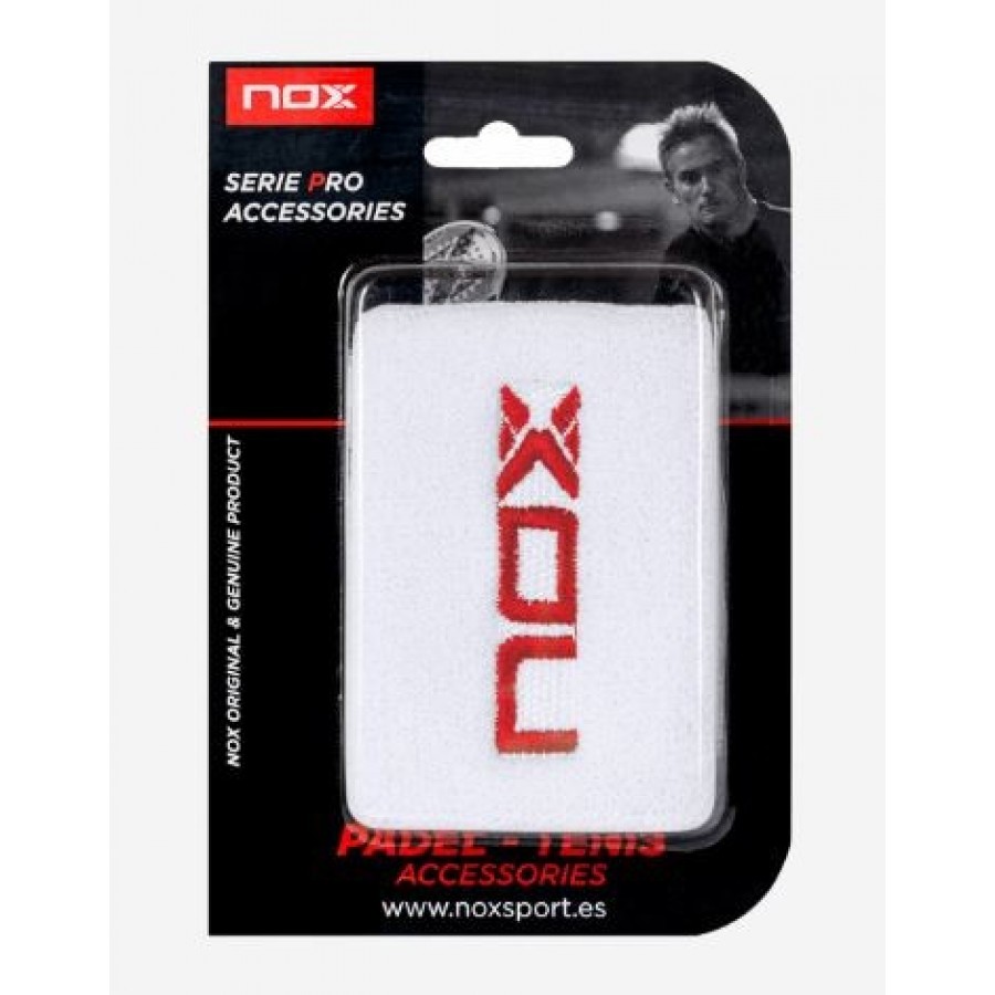 Nox White Logo Red Wristbands 2 Units  Offer + Cheap