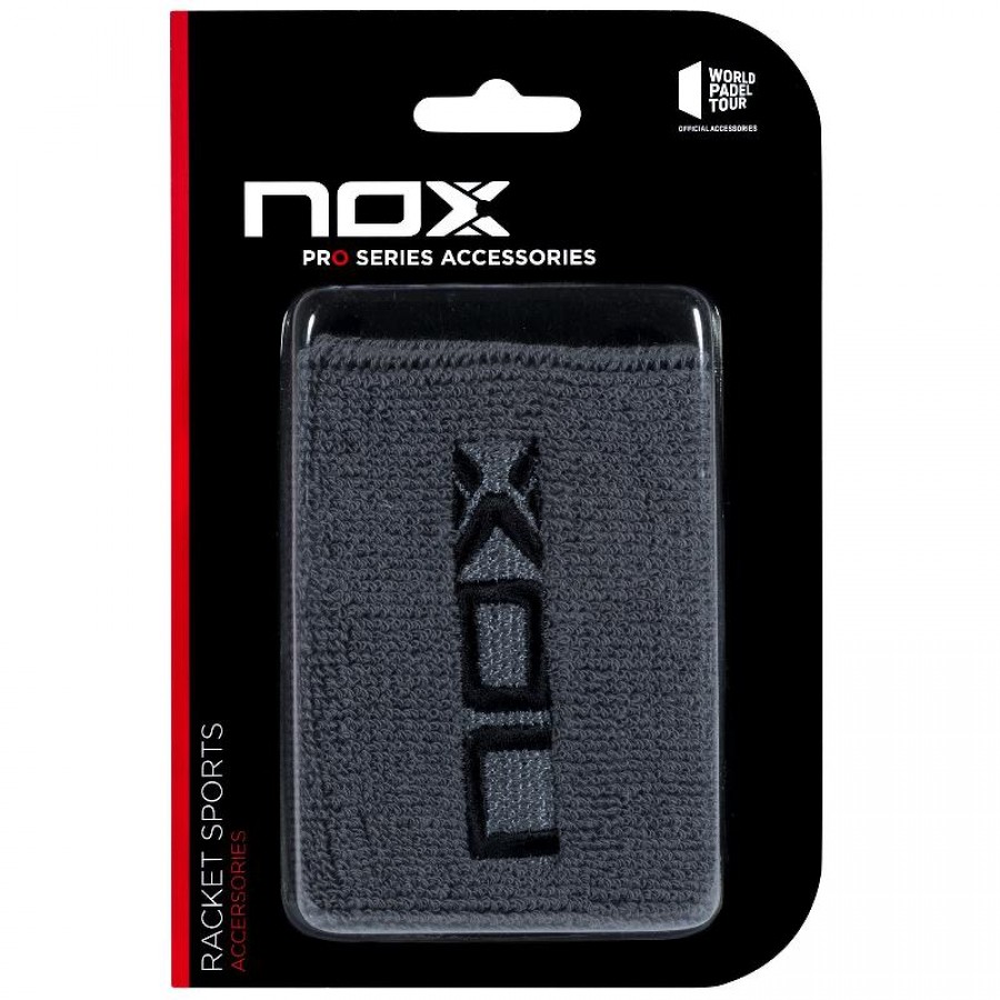 Munequeras Nox Logo Grigio Nero 2 Unita  Offerta + Economico