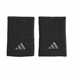 Adidas Long Black Silver Wristbands 2 Units