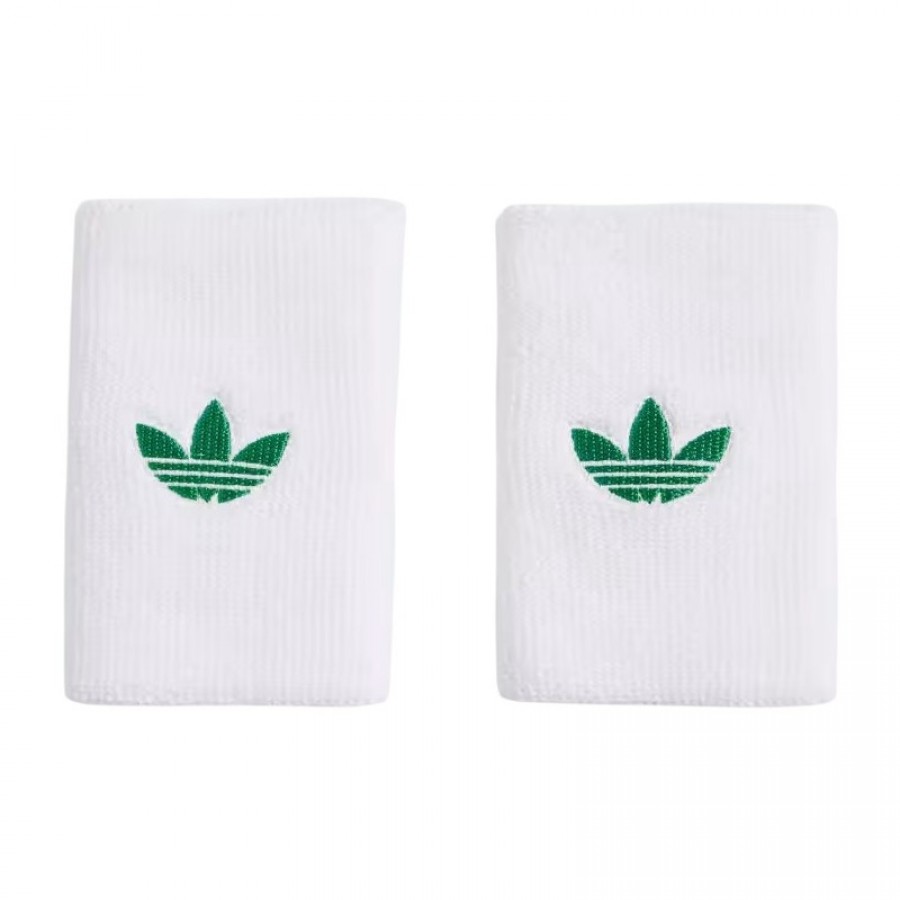 Muñequeras Adidas Original Largas Blanco Verde 2 Unidades  Oferta + Barato
