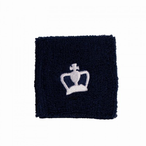Black Crown Short Navy Blue White Wristbands 2 Units