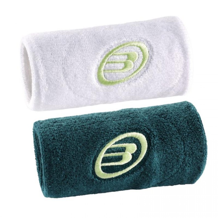 Muñequeras Bullpadel BPMU252 I Blanco Verde Oscuro  Oferta + Barato