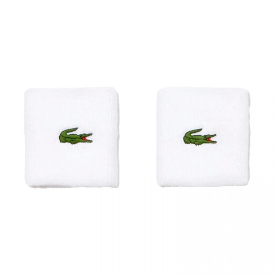 Munequeras Lacoste Blanco 2 Unidades  Oferta + Barato
