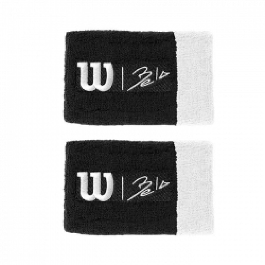 Munequeras Wilson Bela II Negro Blanco  Oferta + Barato