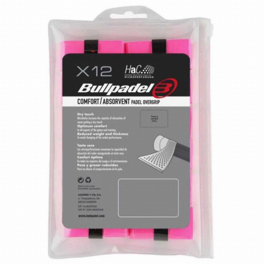 Overgrips Bullpadel Microperforated Pink Fluor 12 Unidades