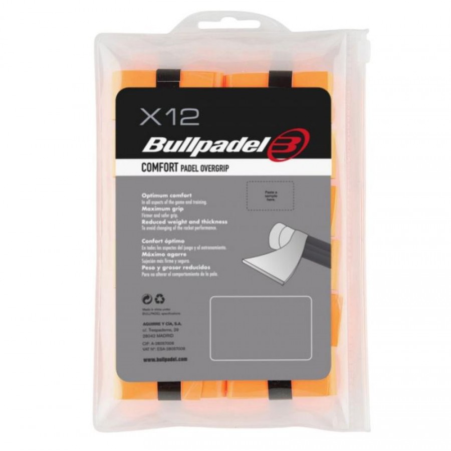 Overgrips Bullpadel Orange Fluor 12 Unidades