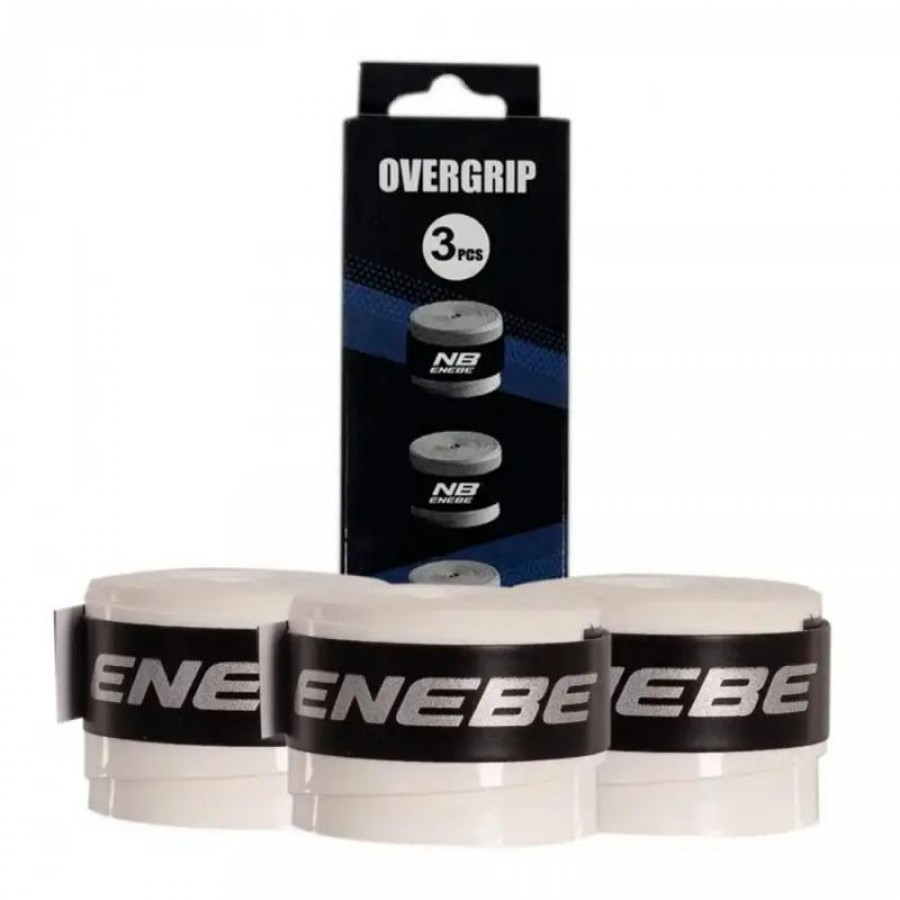 Enebe Plain White Overgrips 3 Units  Offer + Cheap