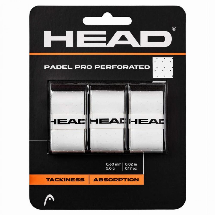 Overgrips Head Padel Pro Perforado Blanco 3 Unidades  Oferta + Barato