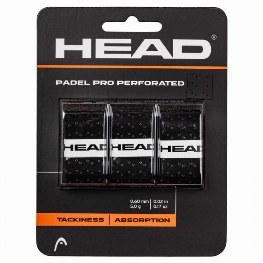 Overgrips Head Padel Pro Perforado Negro 3 Unidades  Oferta + Barato