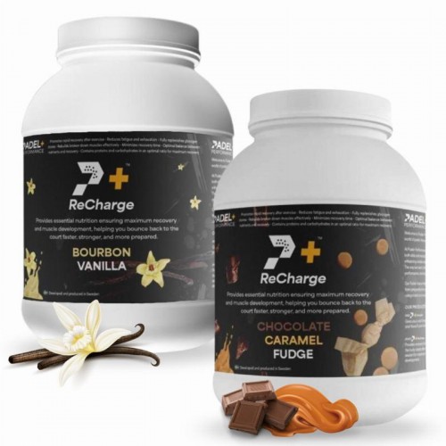 Pack Bote Padel Performance ReCharge Vainilla y Chocolate Caramelo Pack Bote Padel Performance ReCharge Vainilla y Chocolate Caramelo