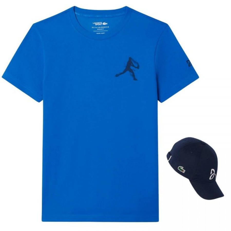 Pack Lacoste Novak Djokovic T-shirt bleu et casquette marine  Offre - Pas cher