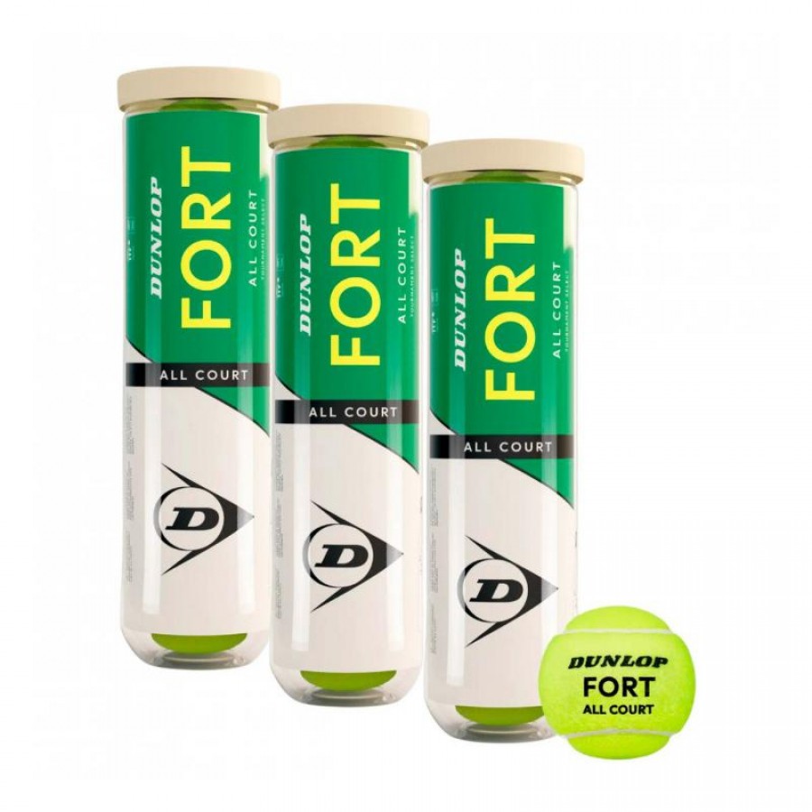 Pack de 3 Botes de 4 Pelotas Dunlop Fort All Court Tenis  Offer + Cheap