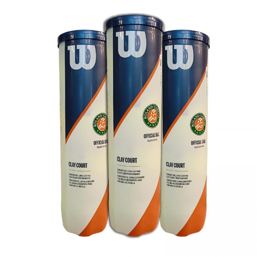 Pack of 3 Boats of 4 Pellets Wilson Roland Garros Clay Court  Offer + Cheap