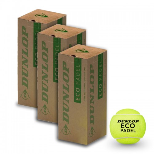 Pack de 3 bouteilles de balles de padel Dunlop Eco Pack de 3 bouteilles de balles de padel Dunlop Eco