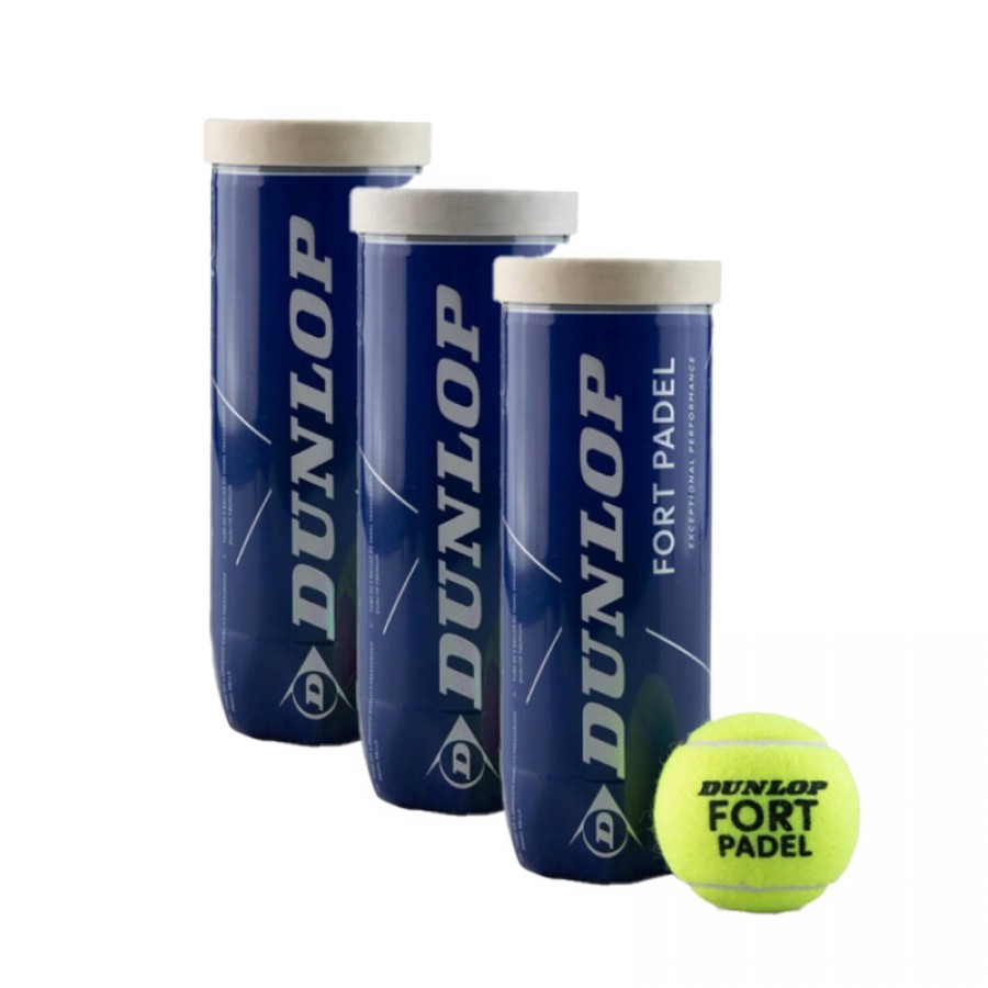 Confezione da 3 pentole per palline da padel Dunlop Fort